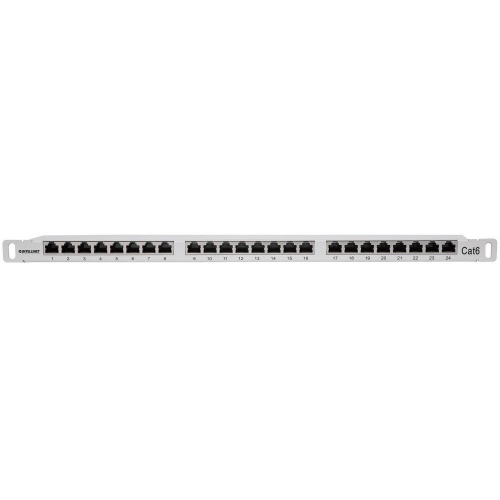 Patch Panel Rack 19 0.5u, 24 Porty Rj45 Cat6 Ftp, Szary